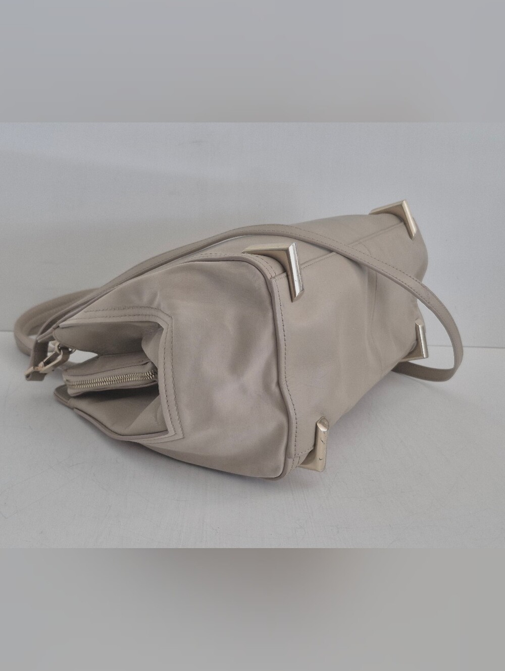 Zac Posen Daphne Taupe Structured Satchel with Detachable Shoulder Strap - Picture 11 of 15